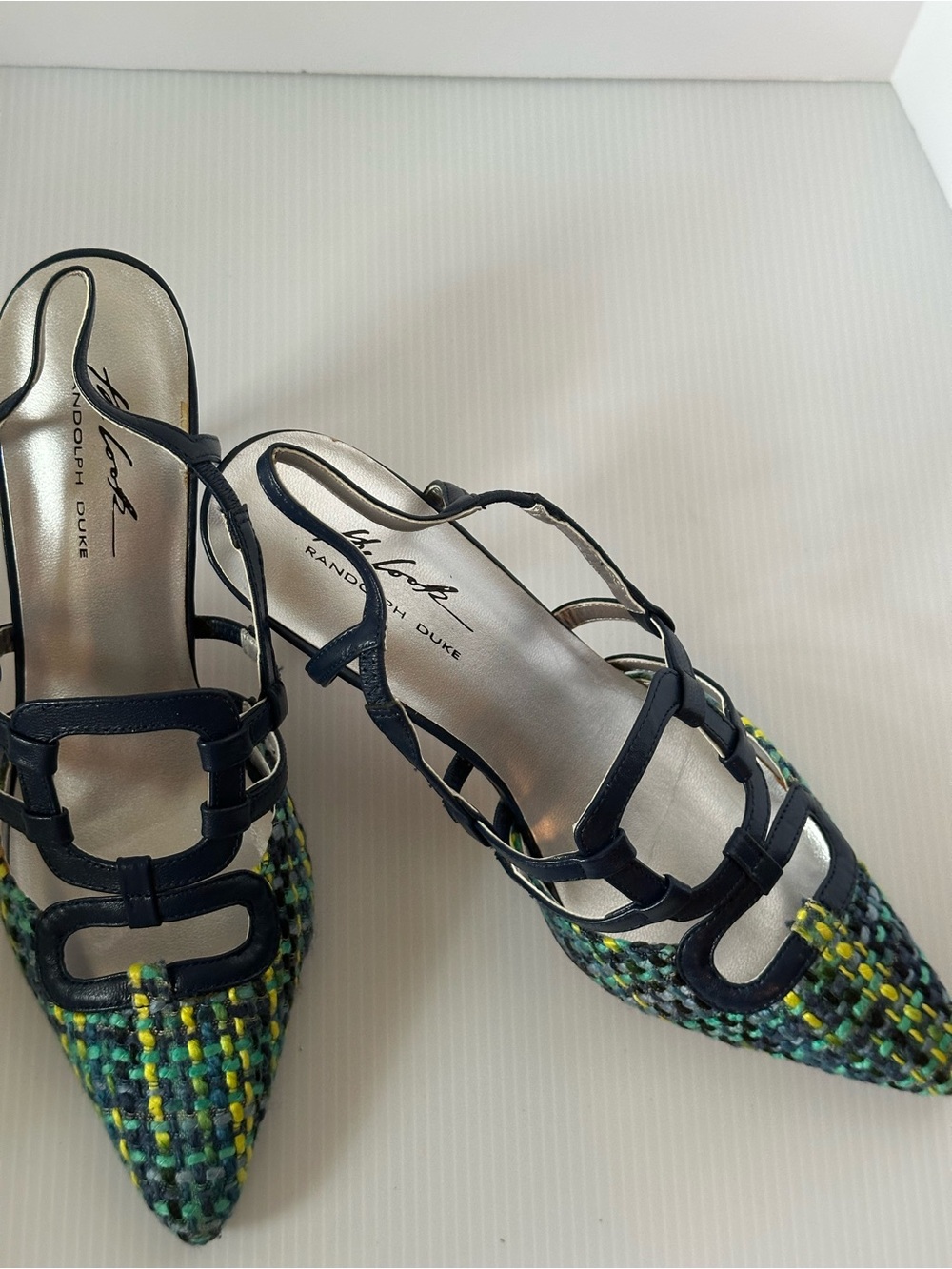 Randolph Duke The Look Woven Pointed Toe Heels 7.5 New in Box